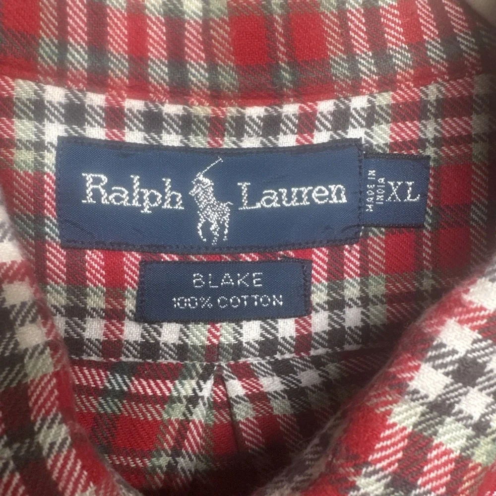 Polo Ralph Lauren Blake Shirt XL Red Plaid Long Sleeve Button Down Classic Fit‎